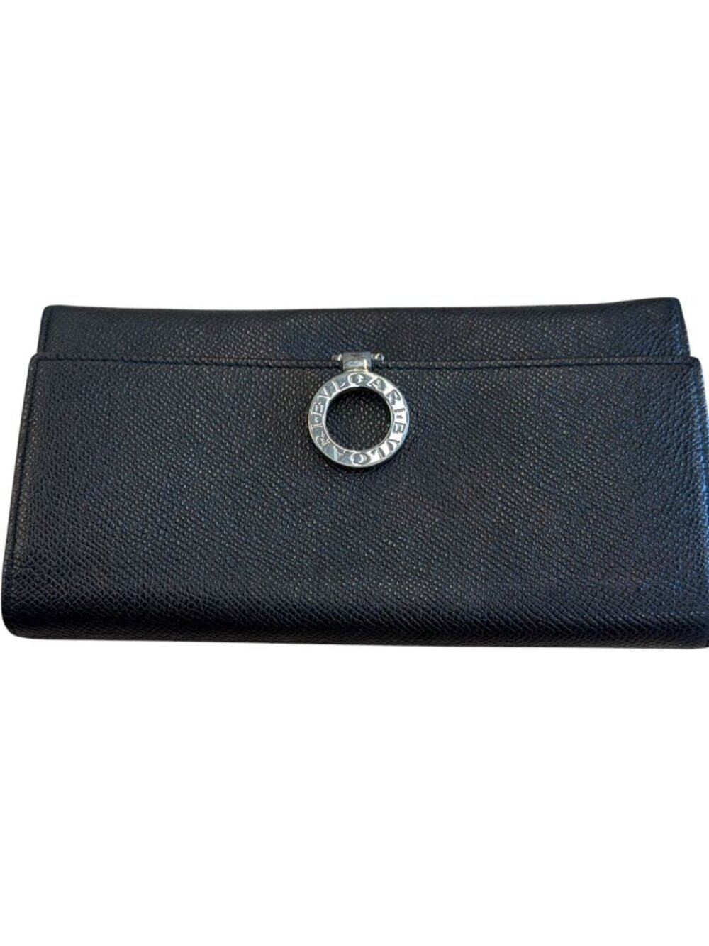 720154CR C1 Bvlgari Wallet Long Black Leather